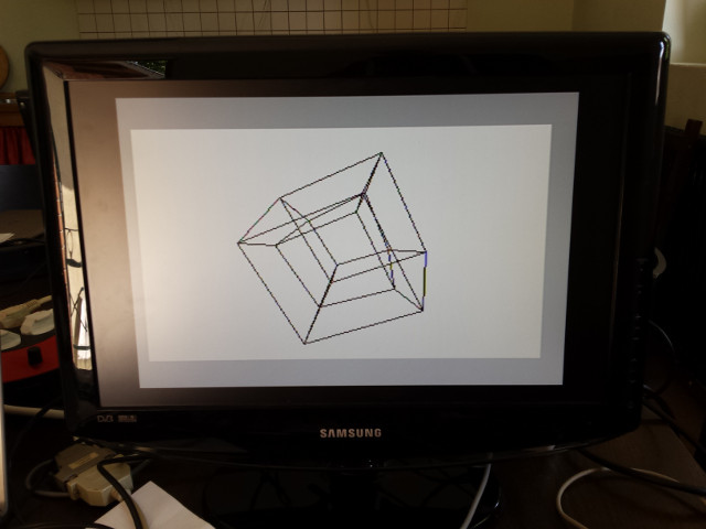 Hypercube, Tesserakt, 4D-Würfel visualisiert in 2D